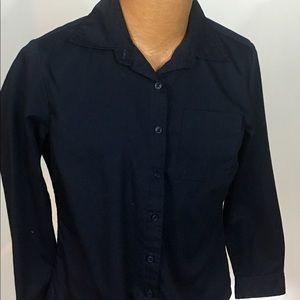Women’s Black long sleeve button down shirt